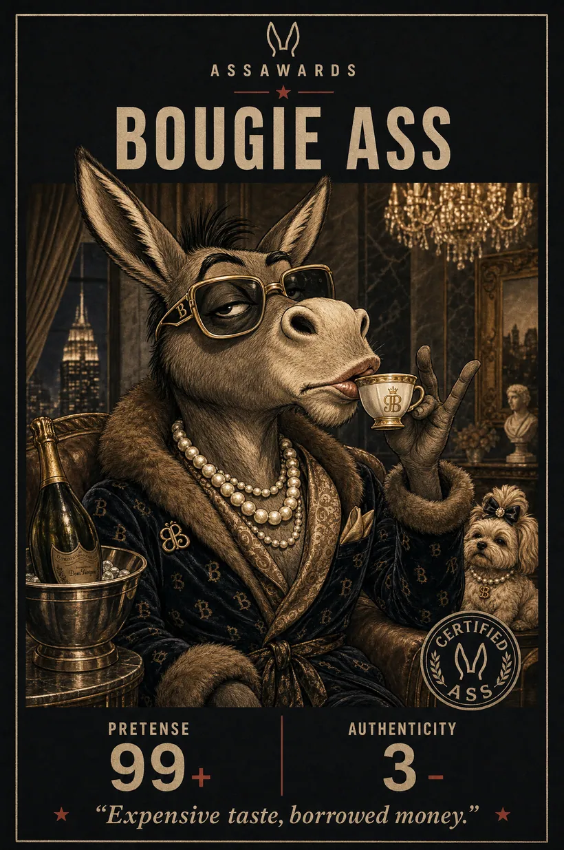 Bougie Ass certified ass award title card