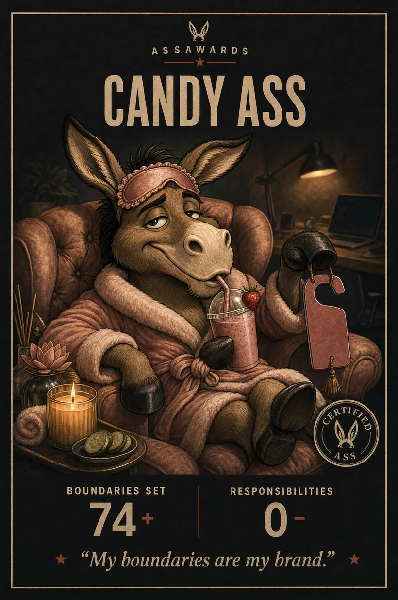 Candy Ass certified ass award title card