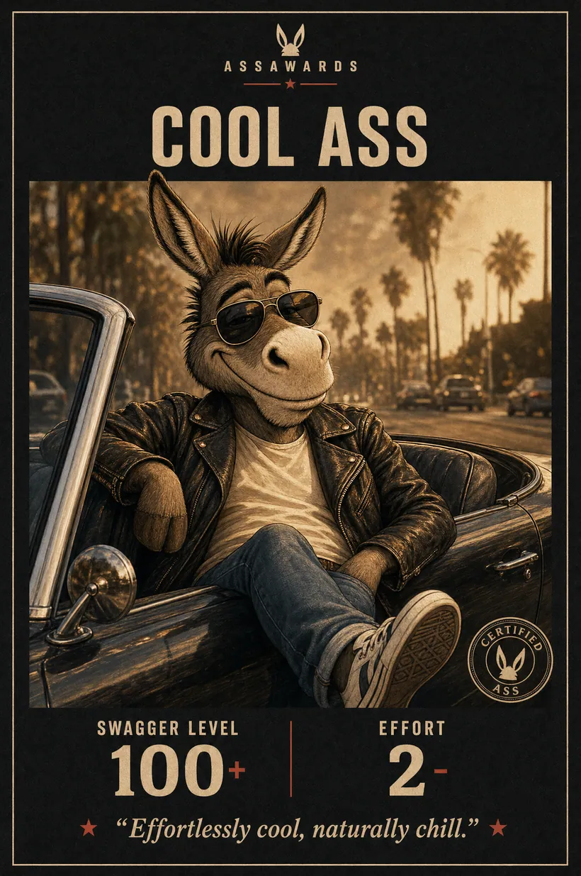 Cool Ass certified ass award title card