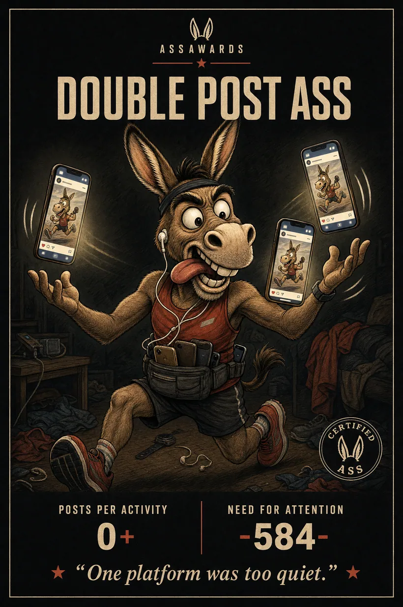 Double Post Ass certified ass award title card