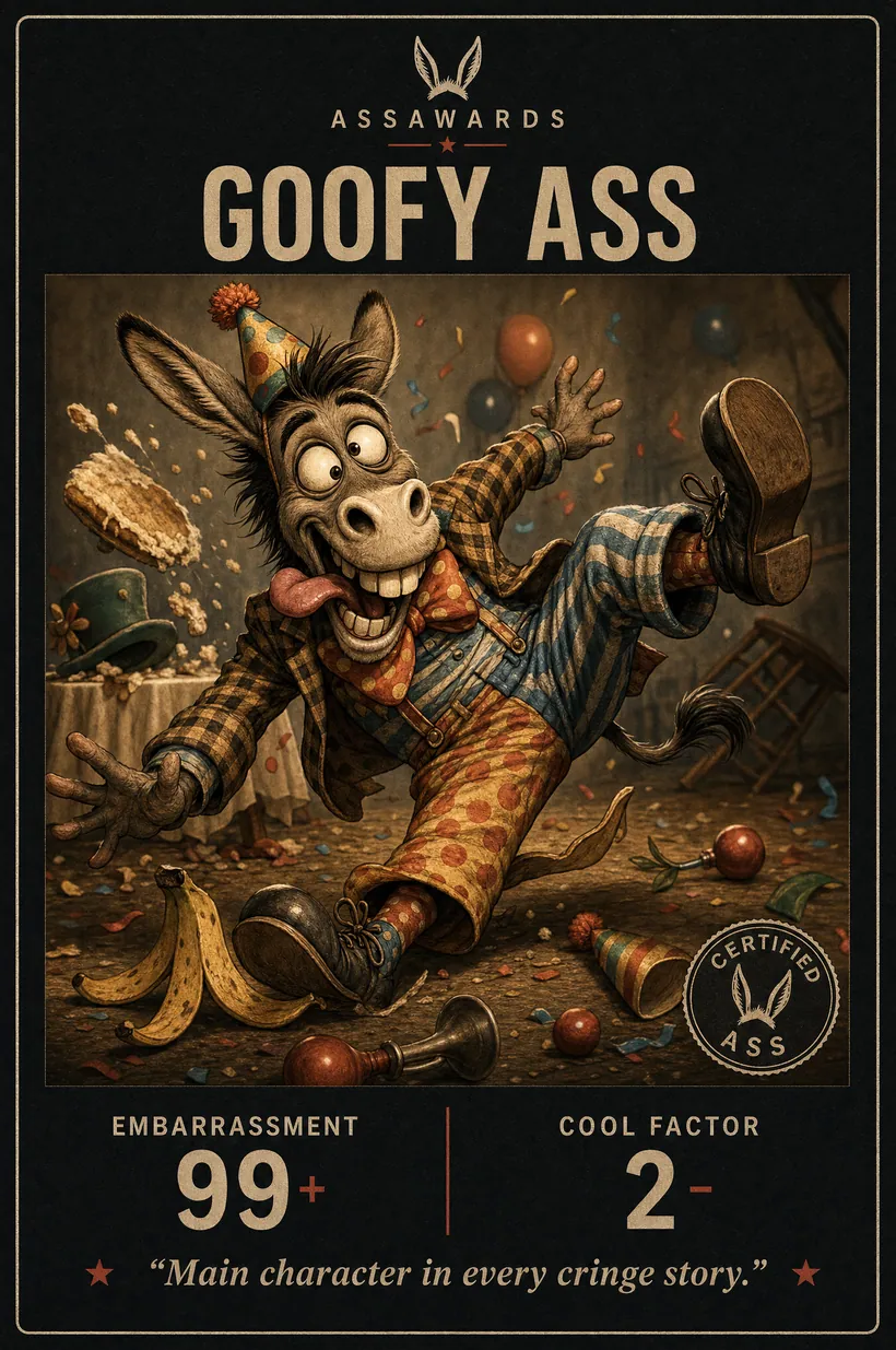 Goofy Ass certified ass award title card