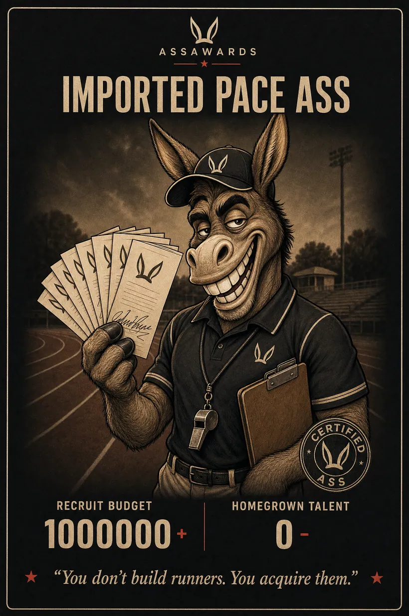 Imported Pace Ass certified ass award title card