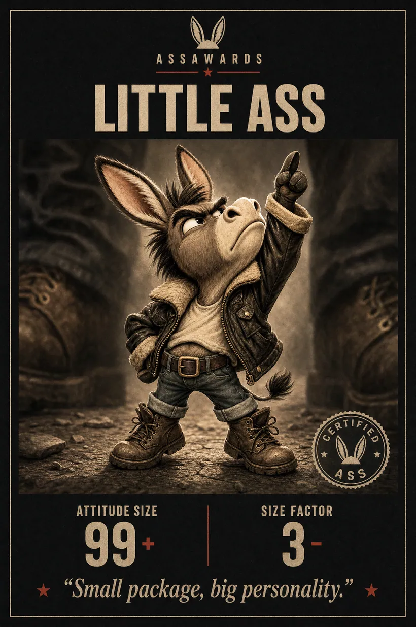 Little Ass certified ass award title card