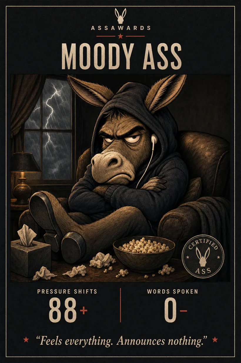 Moody Ass certified ass award title card