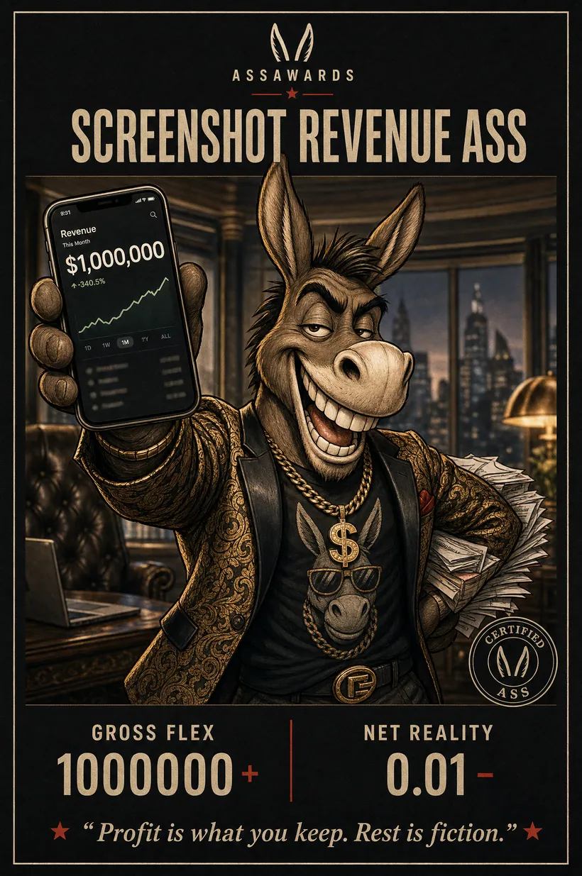 Screenshot Revenue Ass certified ass award title card