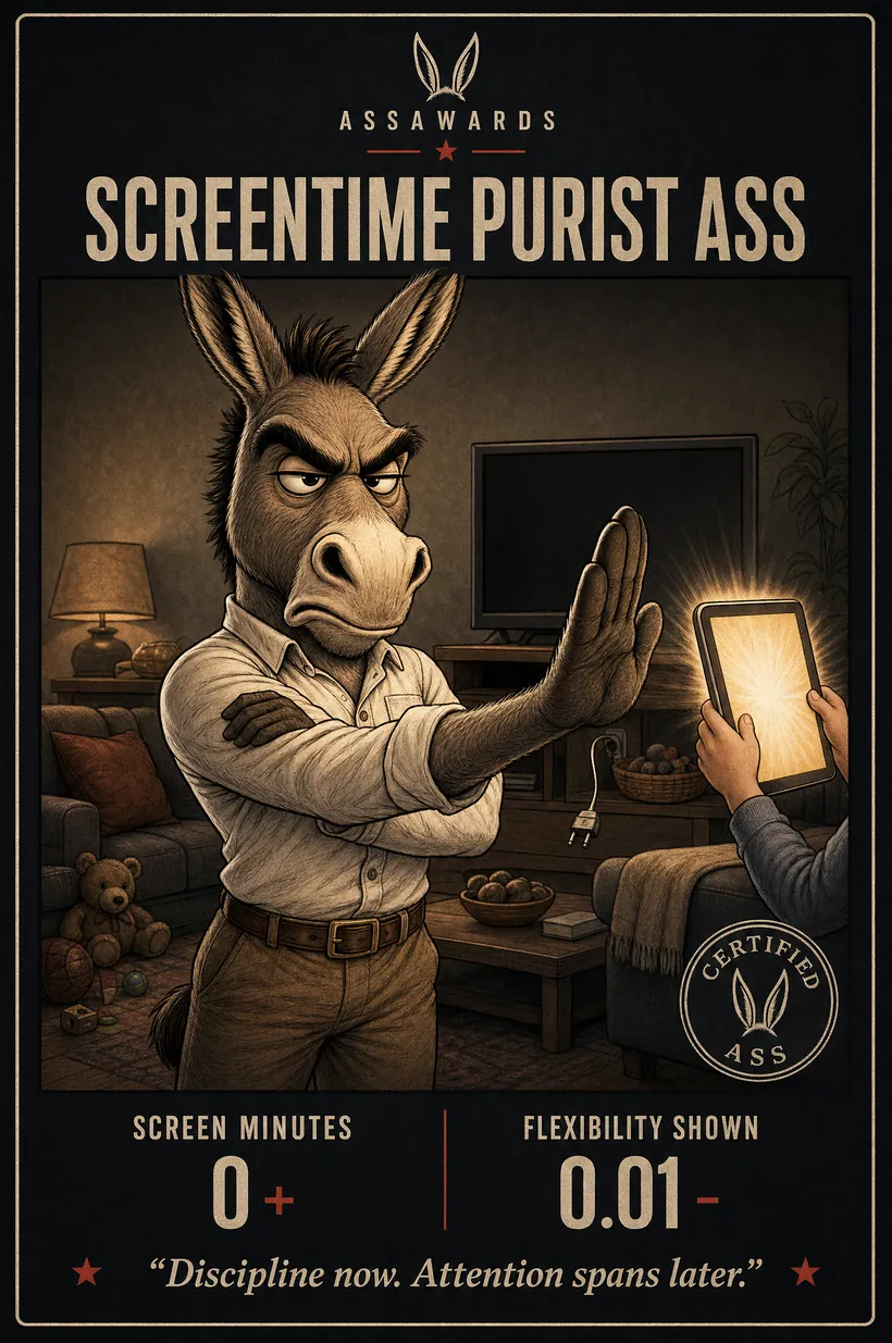 Screentime Purist Ass certified ass award title card