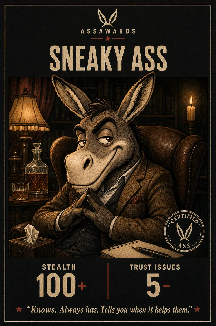 Sneaky Ass certified ass award title card