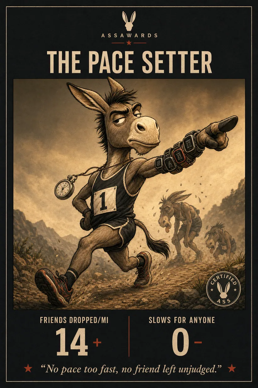 The Pace Setter certified ass award title card