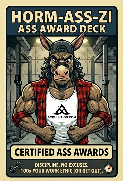 Horm-Ass-Zi Award Deck - Certified Ass Awards